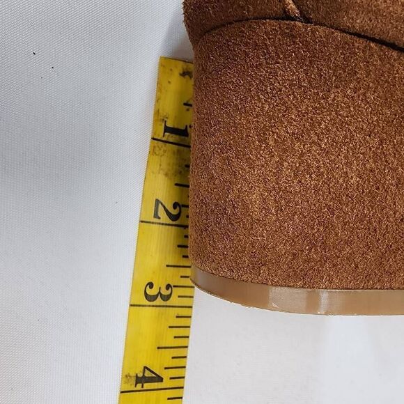 Steve Madden Size 9.5 Hydii Gladiator Suede Leather Chunky Heel In Brown N - Picture 9 of 11